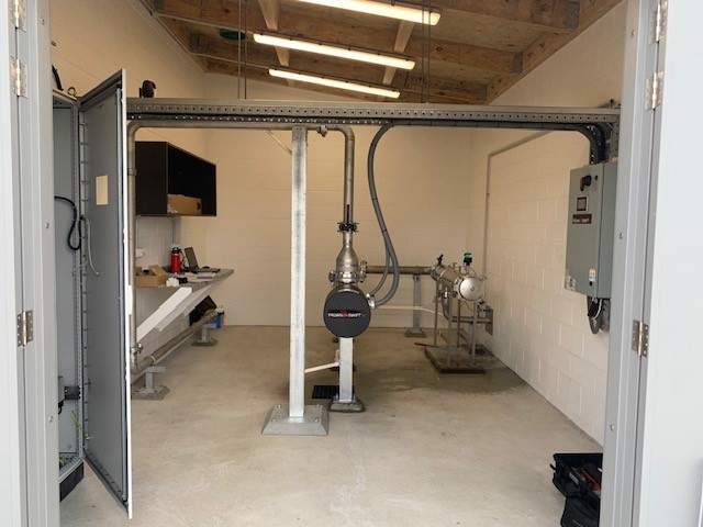 Inside a small water treatment plant