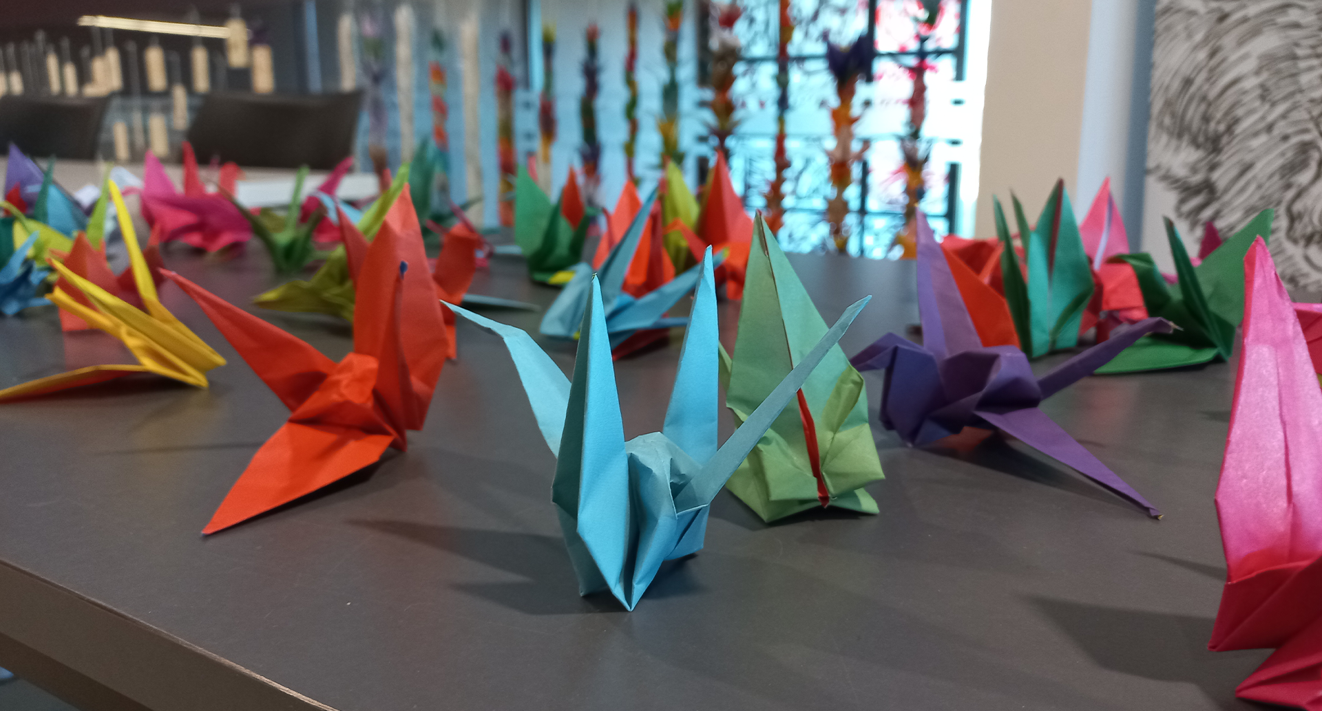 Origami peace cranes