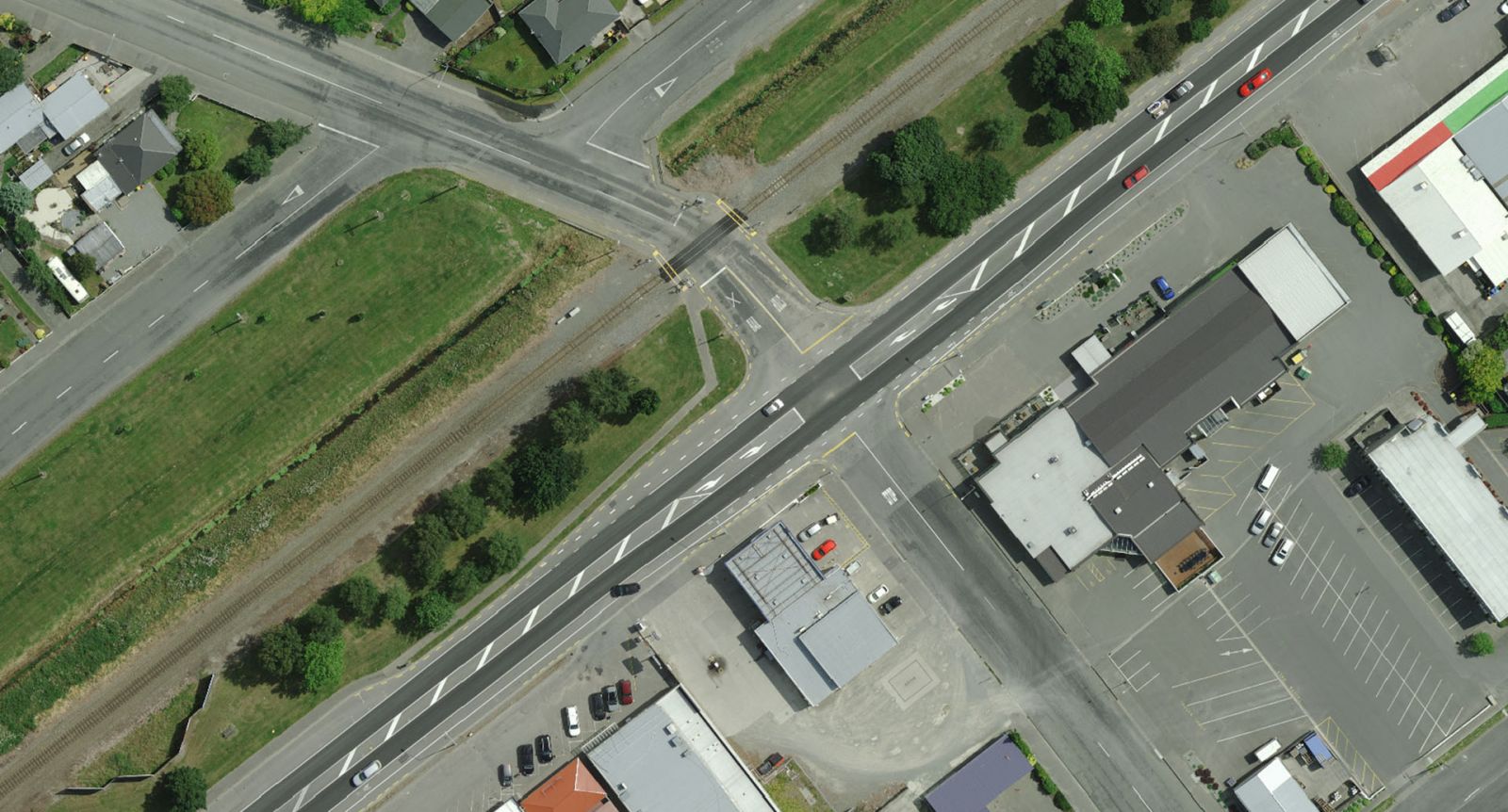 Aerial image of urban intersection banner image
