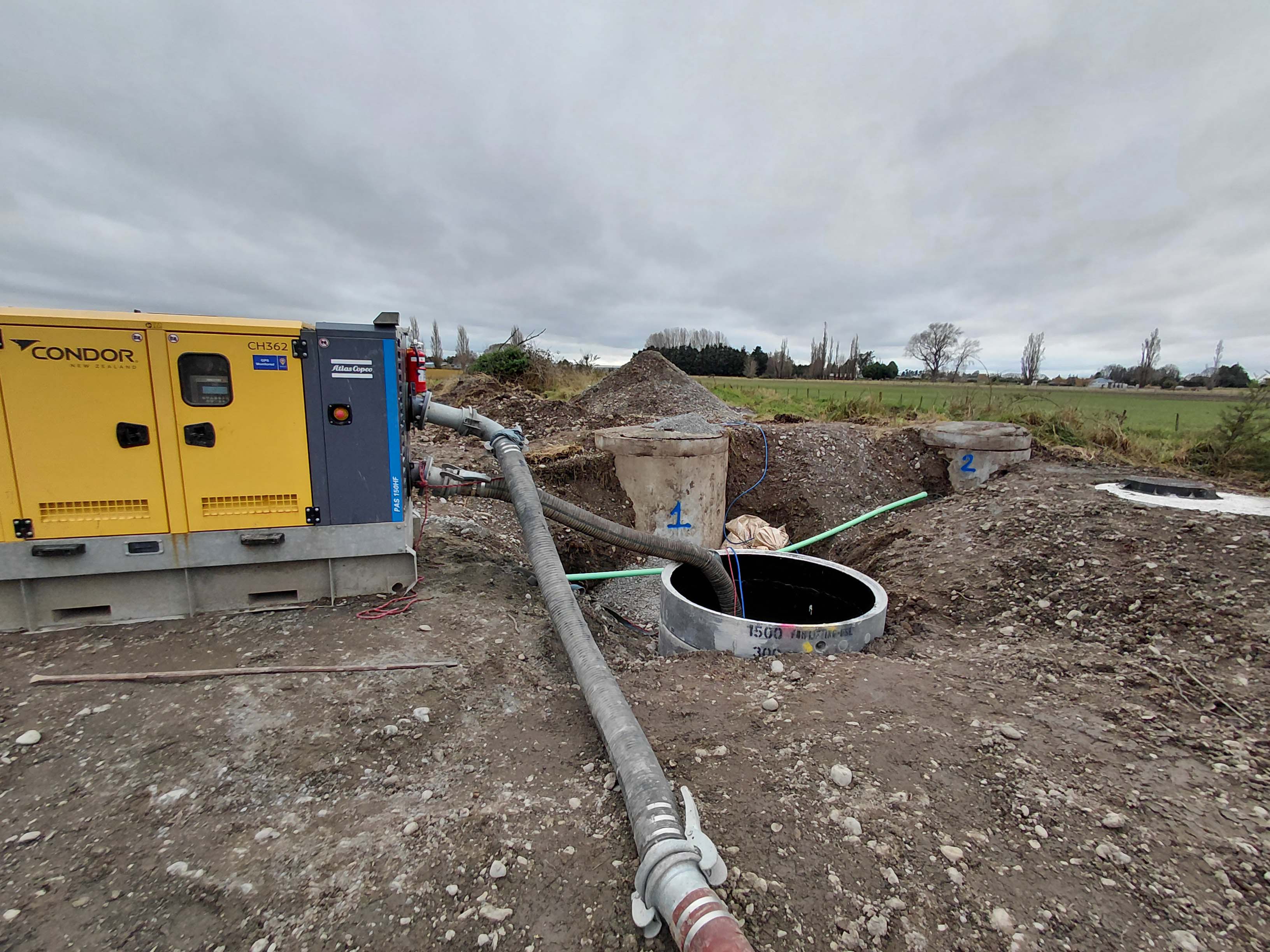Large manhole under construction