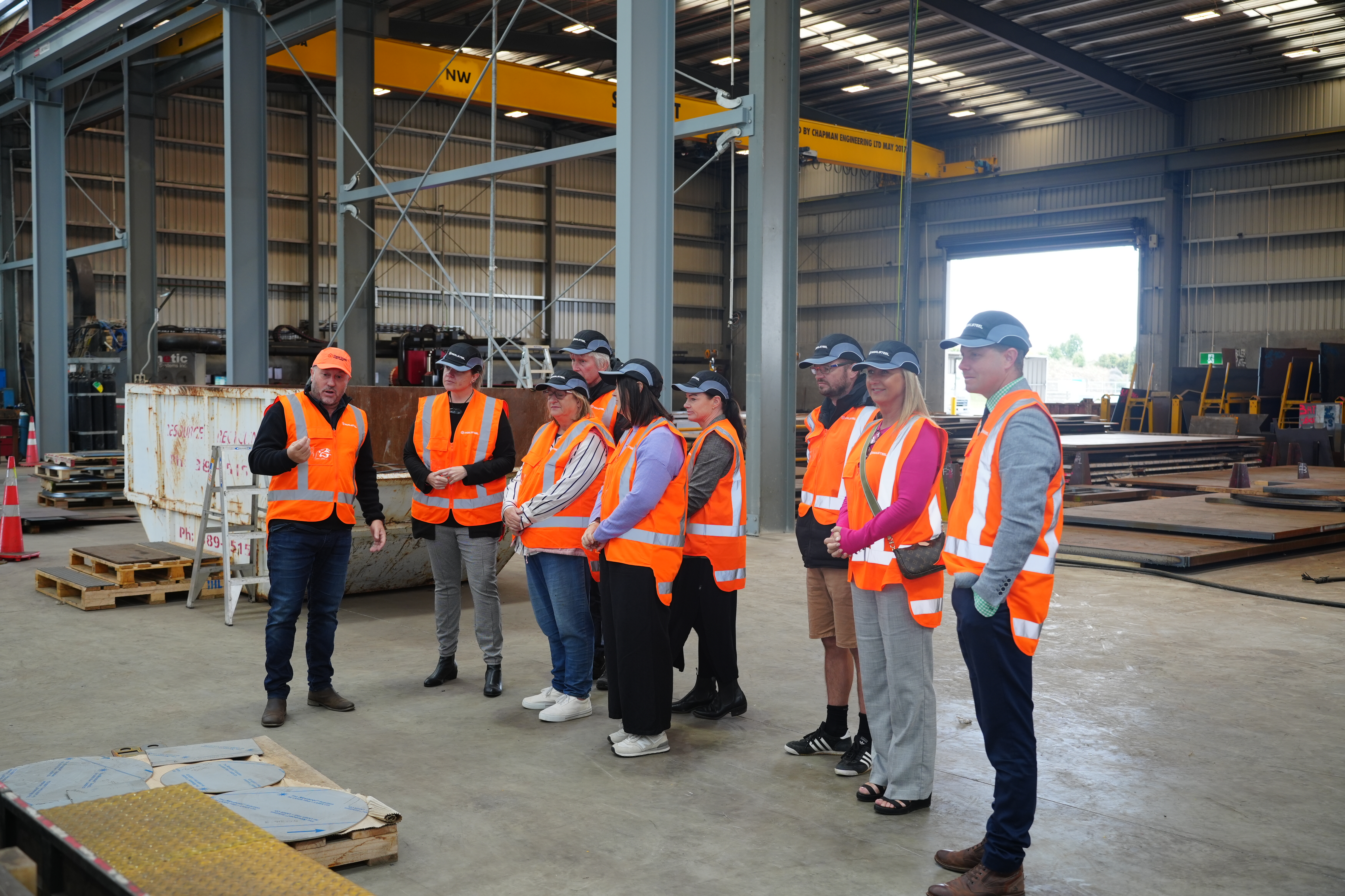 Group of adults in a factory