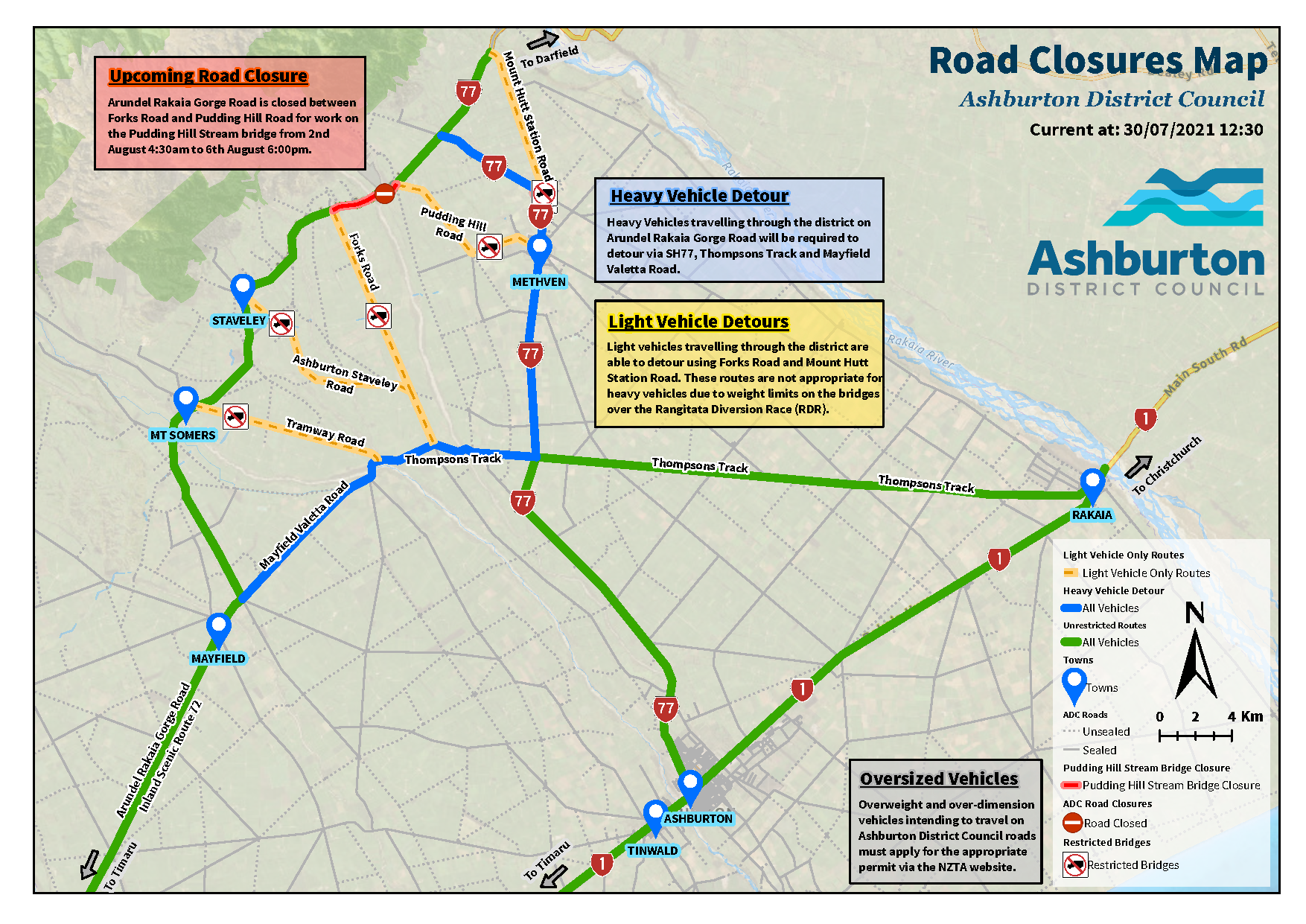 Road closures map for Pudding Hill