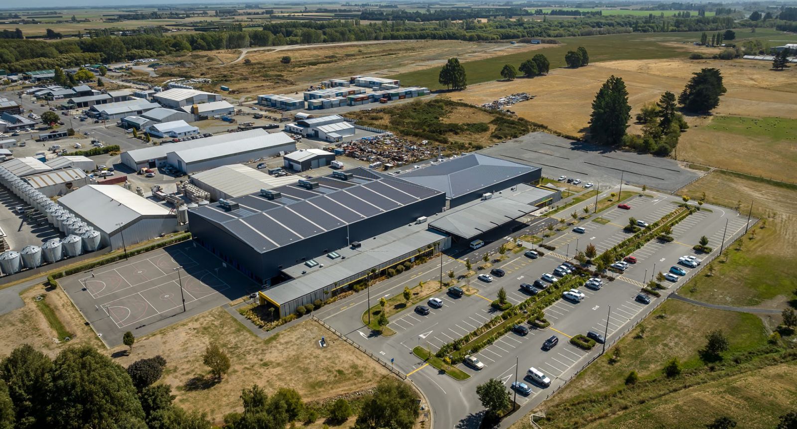 Aerial view of sports centre banner image