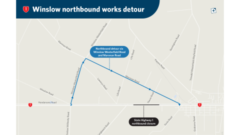 Care urged around SH1 road works