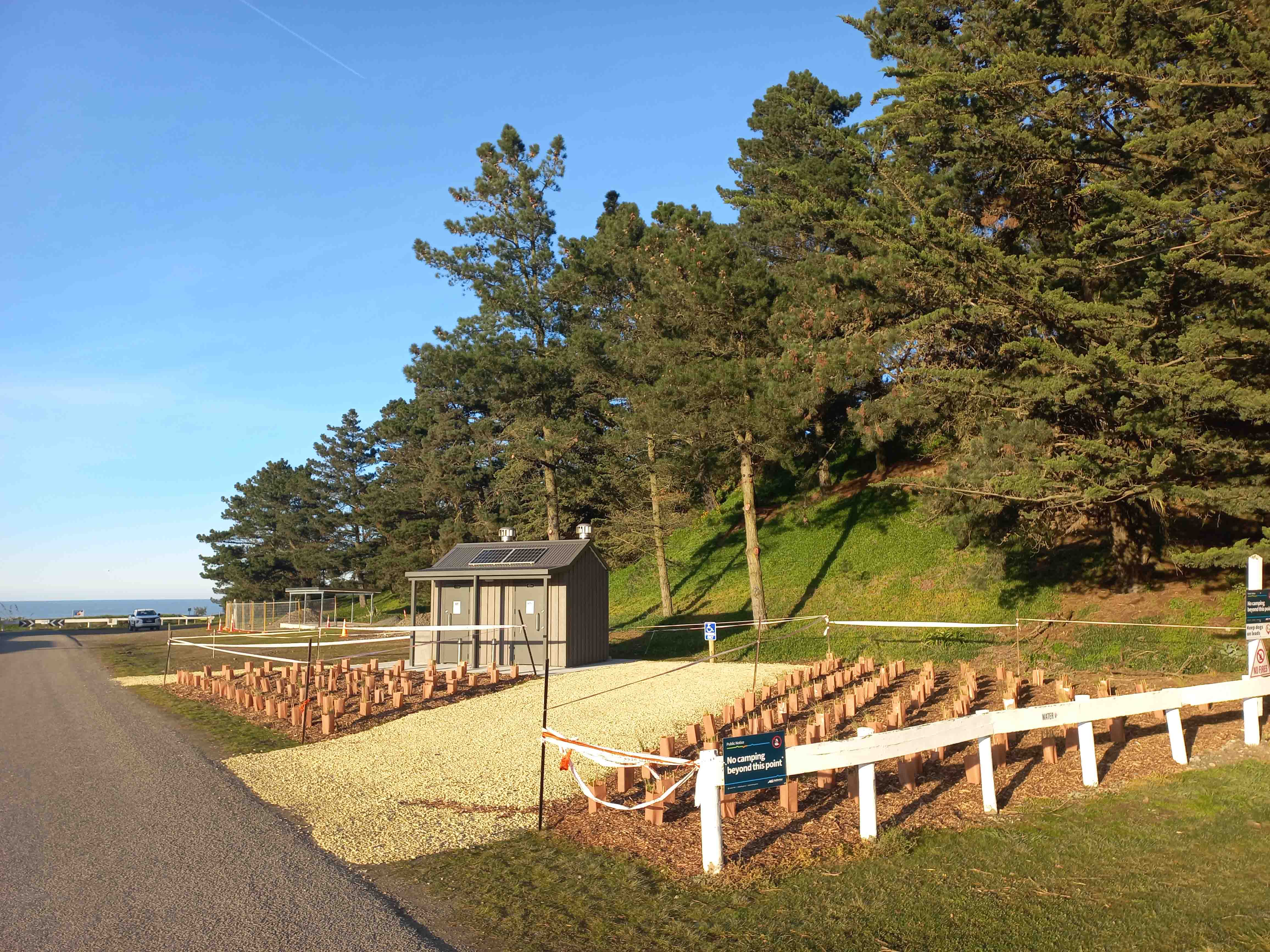 Plants around new toilet block