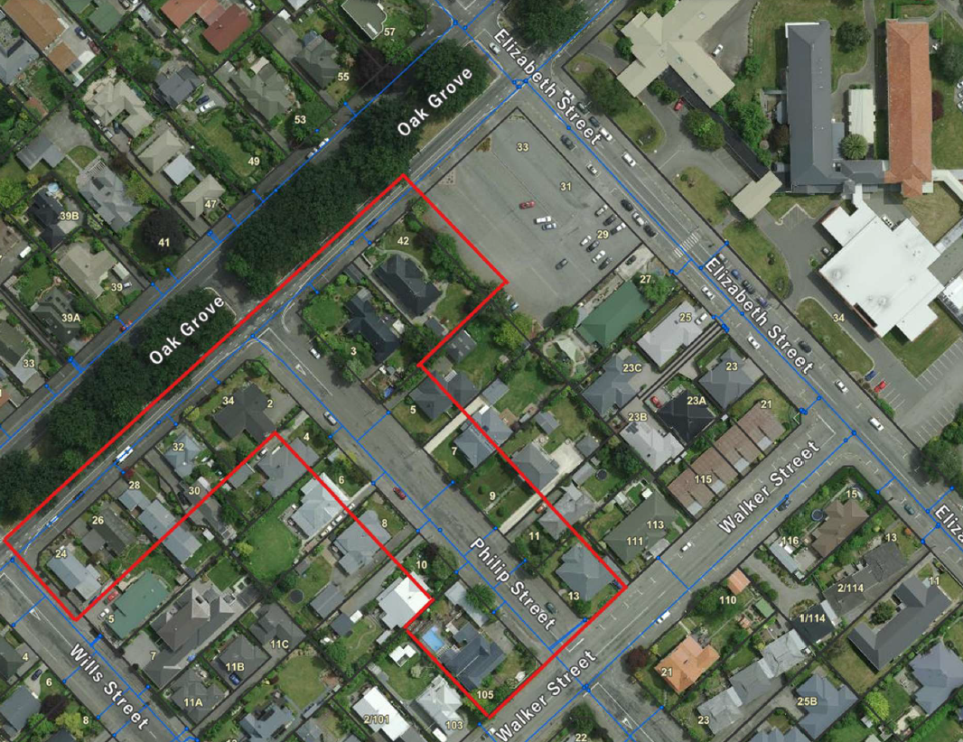 Aerial map of houses