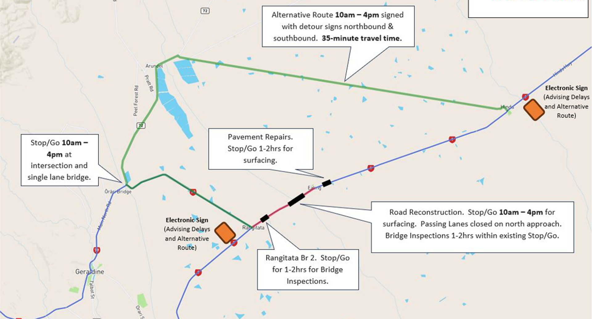 Detour map