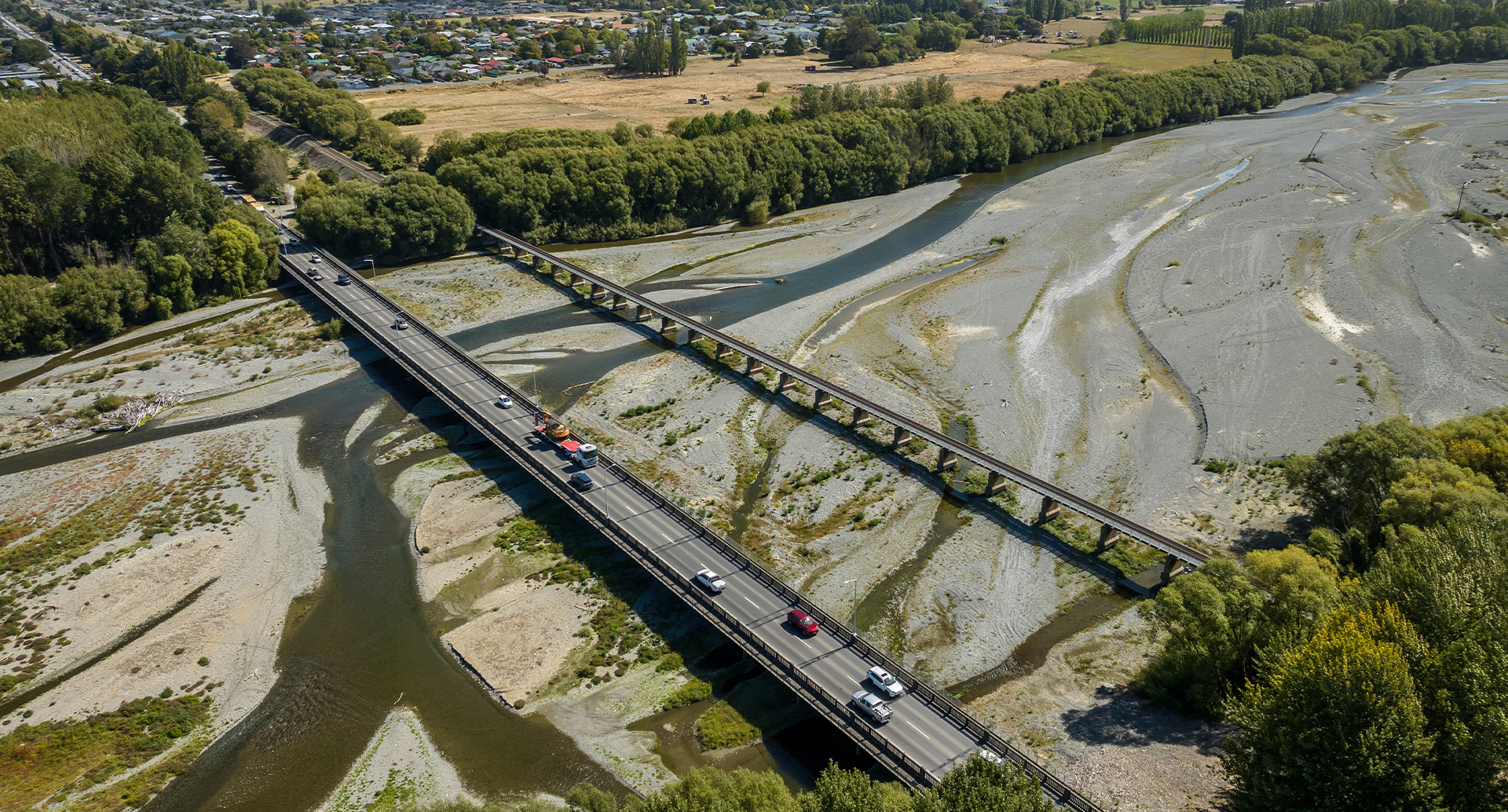 Ashburton River road and rail bridges