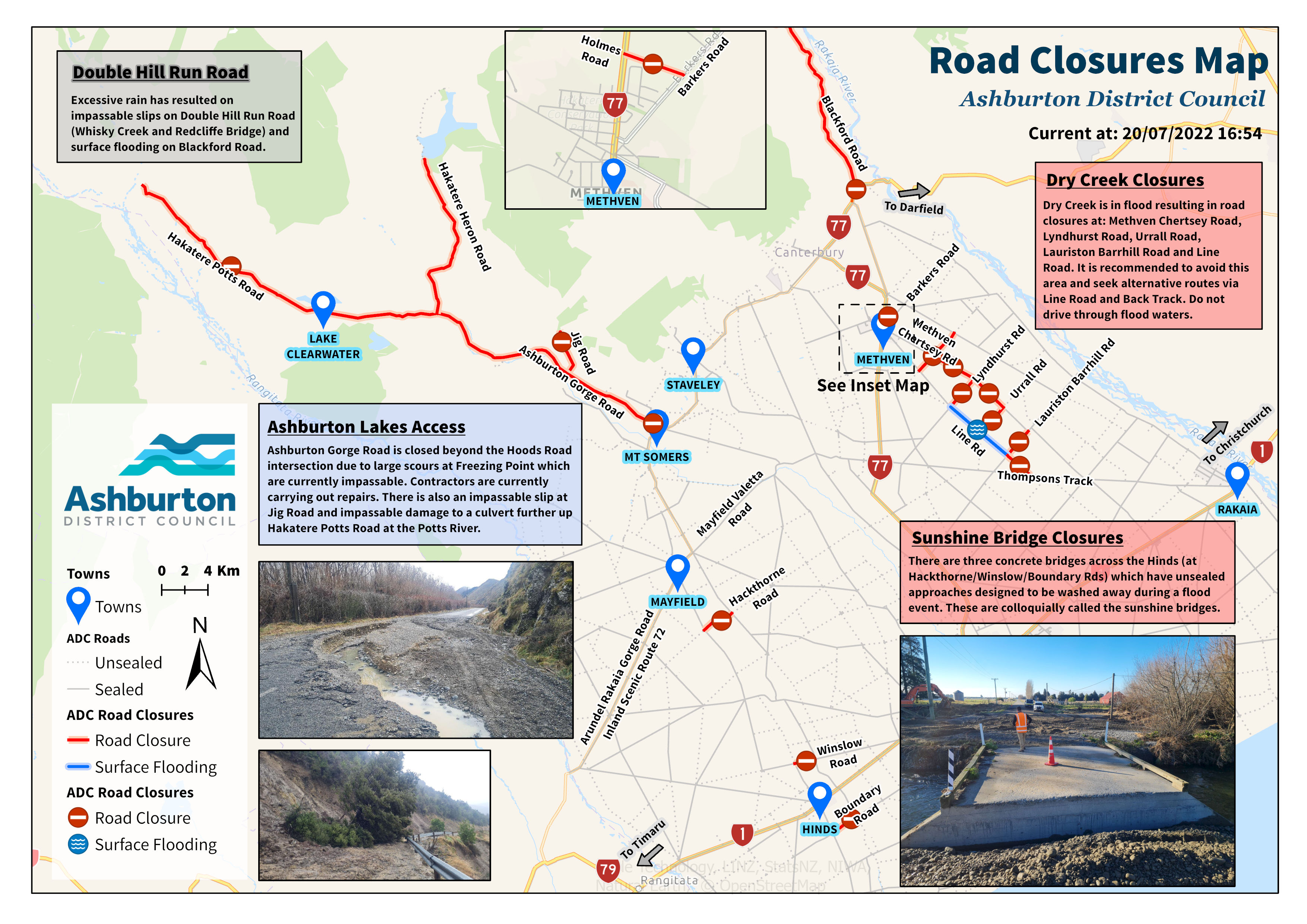 Civil Defence stands down, roading assessment under way Ashburton DC