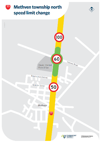 Map of speed limit change