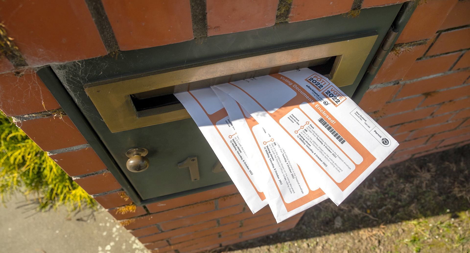 Voting papers in letterbox
