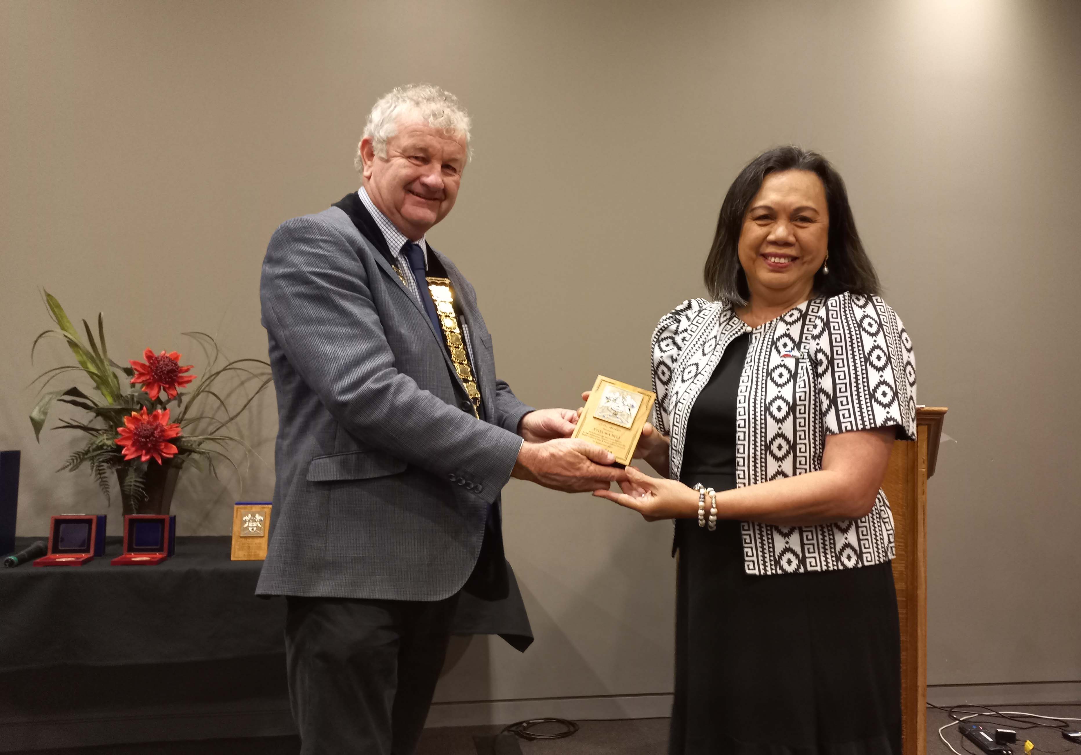 Mayor Neil Brown and Thelma Bell